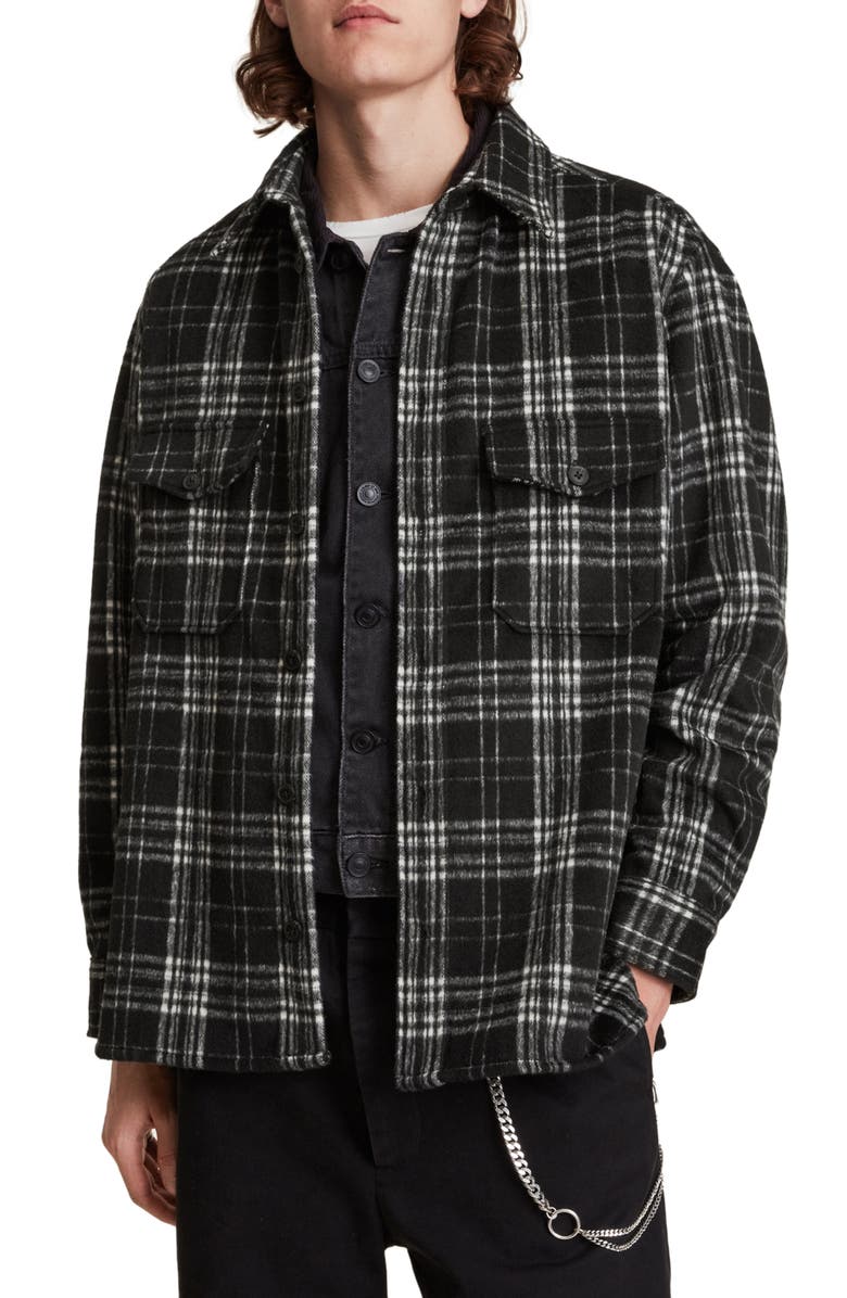 AllSaints Coeburn Plaid Overshirt, Main, color,