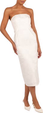 Petal & Pup Avah Strapless Midi Dress