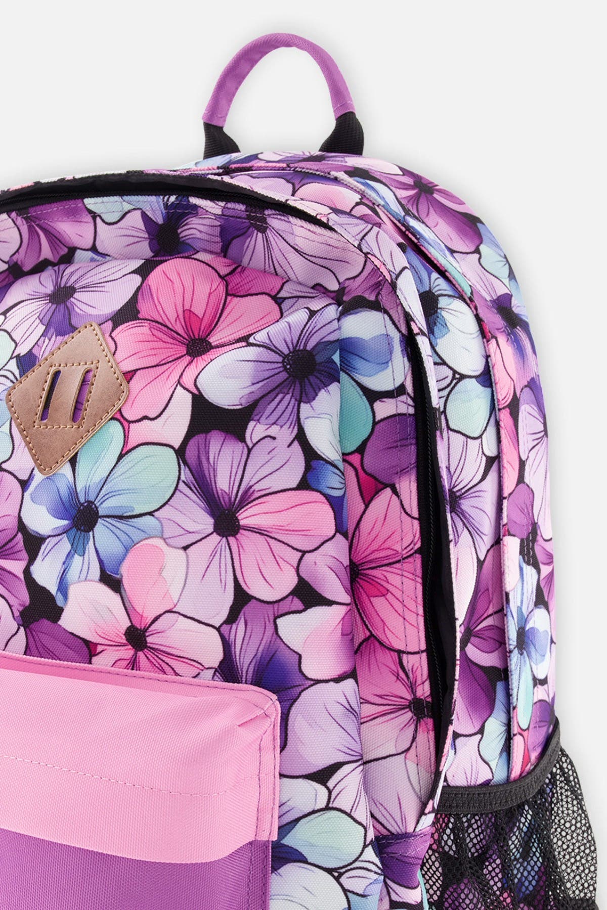 Deux par Deux Floral Spacious Durable Backpack, Alternate, color, Black Floral Print