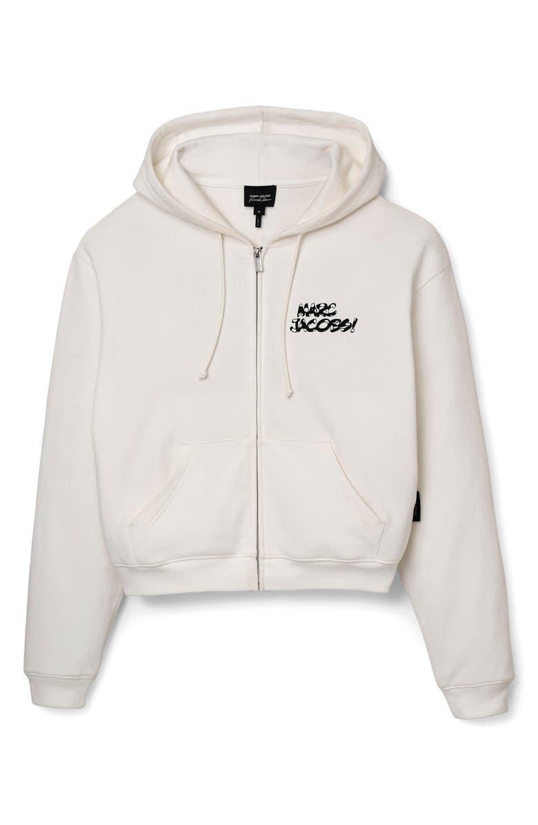 Marc Jacobs Patchwork Dice Zip Hoodie, Alternate, color, White Multi