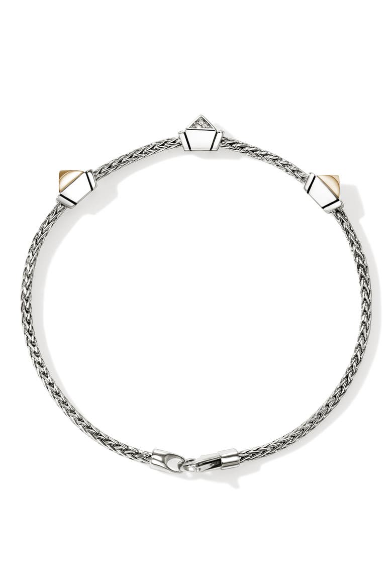 Icon Stud Bracelet, Alternate, color, SILVER AND GOLD