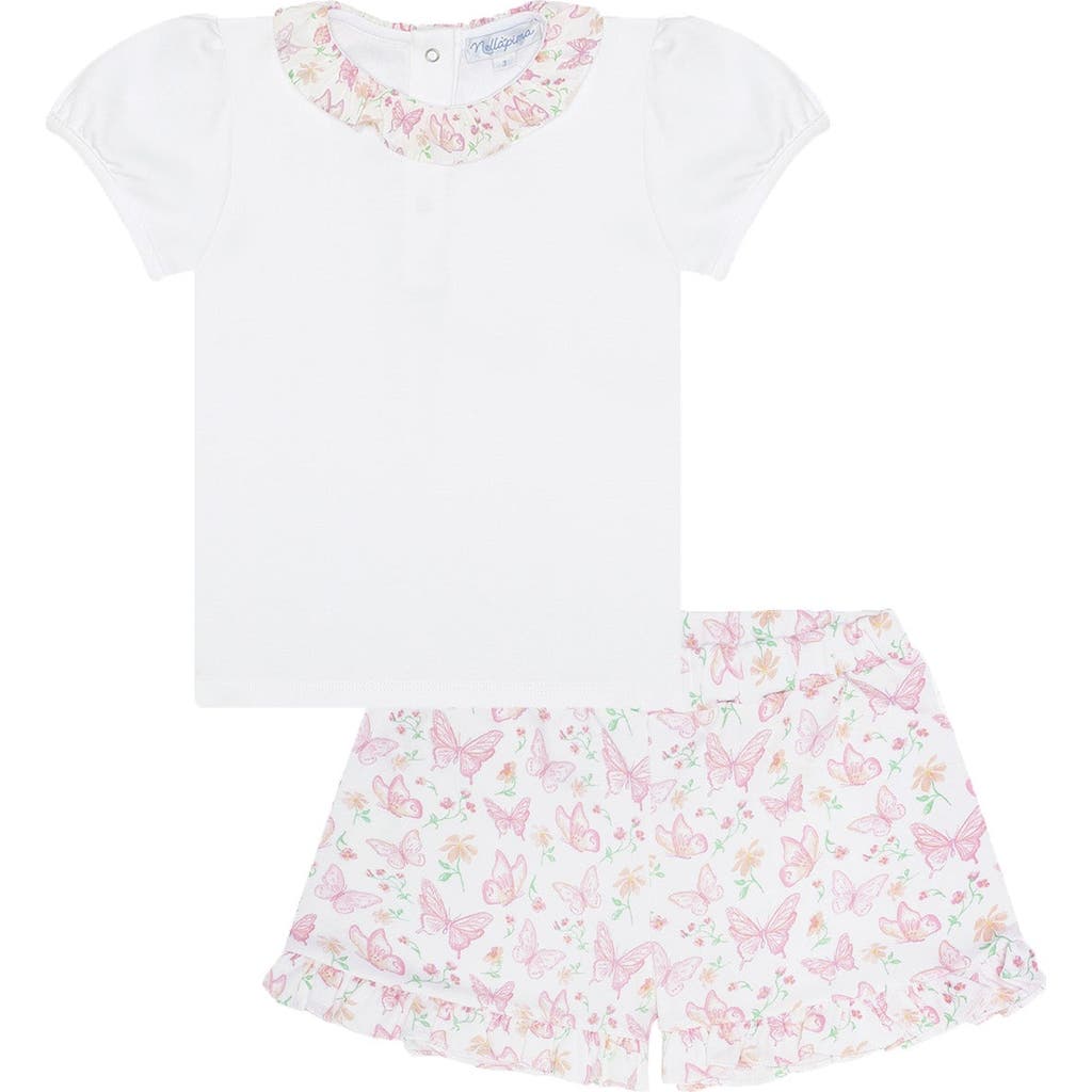 Nellapima Butterflies Short Set In White