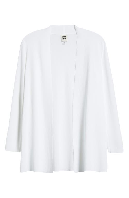 Anne Klein Nappa Open Front Cardigan In Bright White