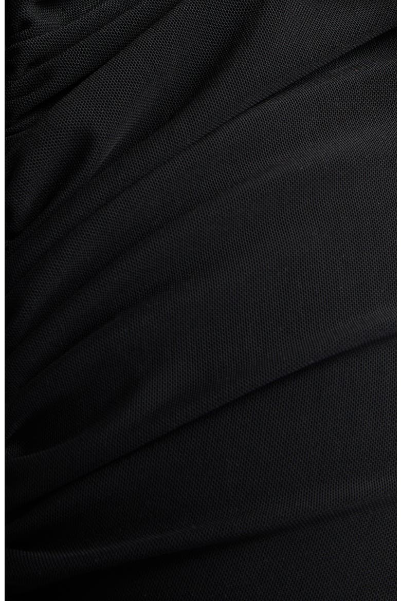 Stretch Mesh Halter Dress, Alternate, color, BLACK