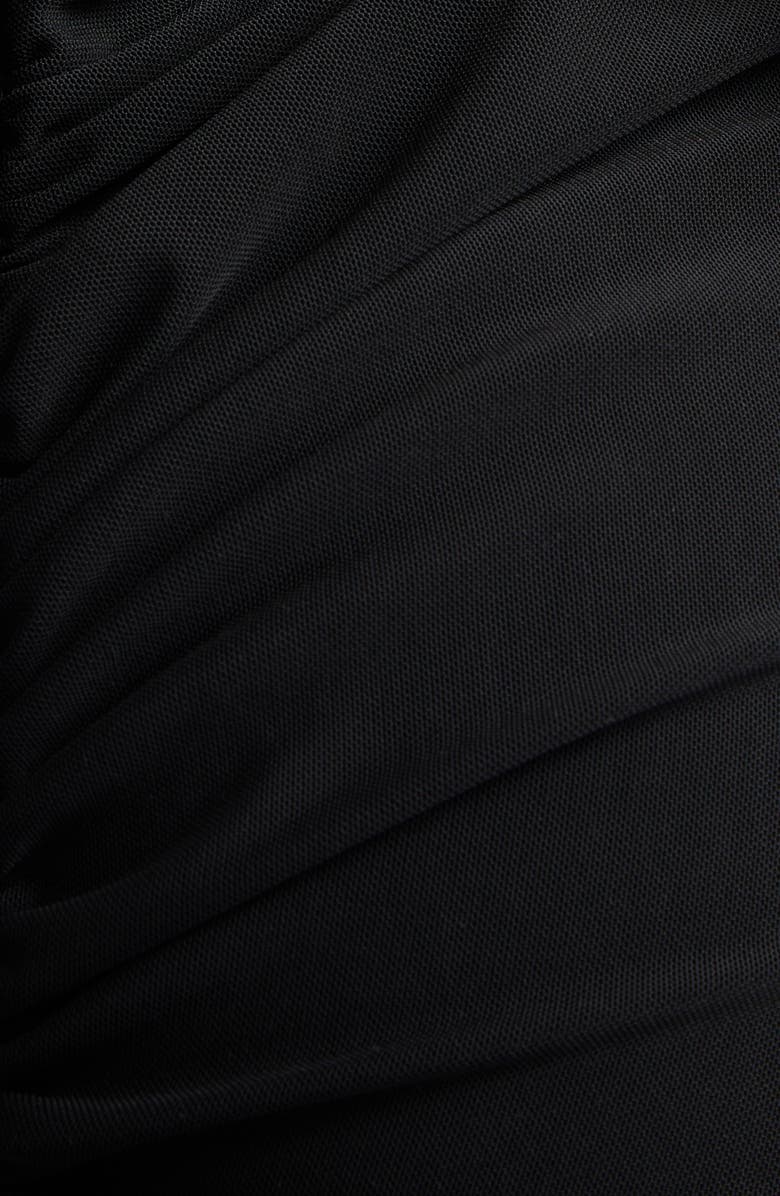 KIM SHUI Stretch Mesh Halter Dress, Alternate, color, Black