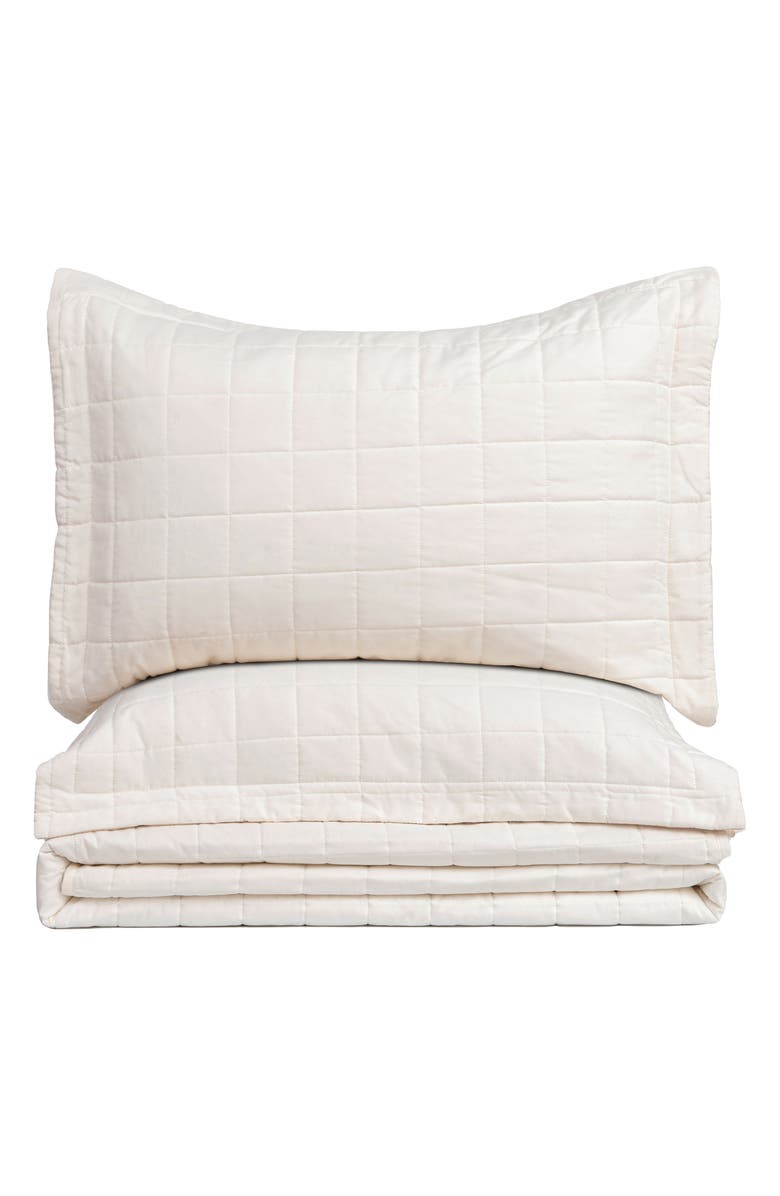 Woven & Weft Two-Tone Reversible Quilt Set, Alternate, color, Cream / Sand