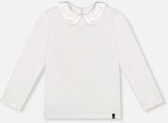 Deux par Deux Peter Pan Collar Organic Cotton Long Sleeve T-Shirt