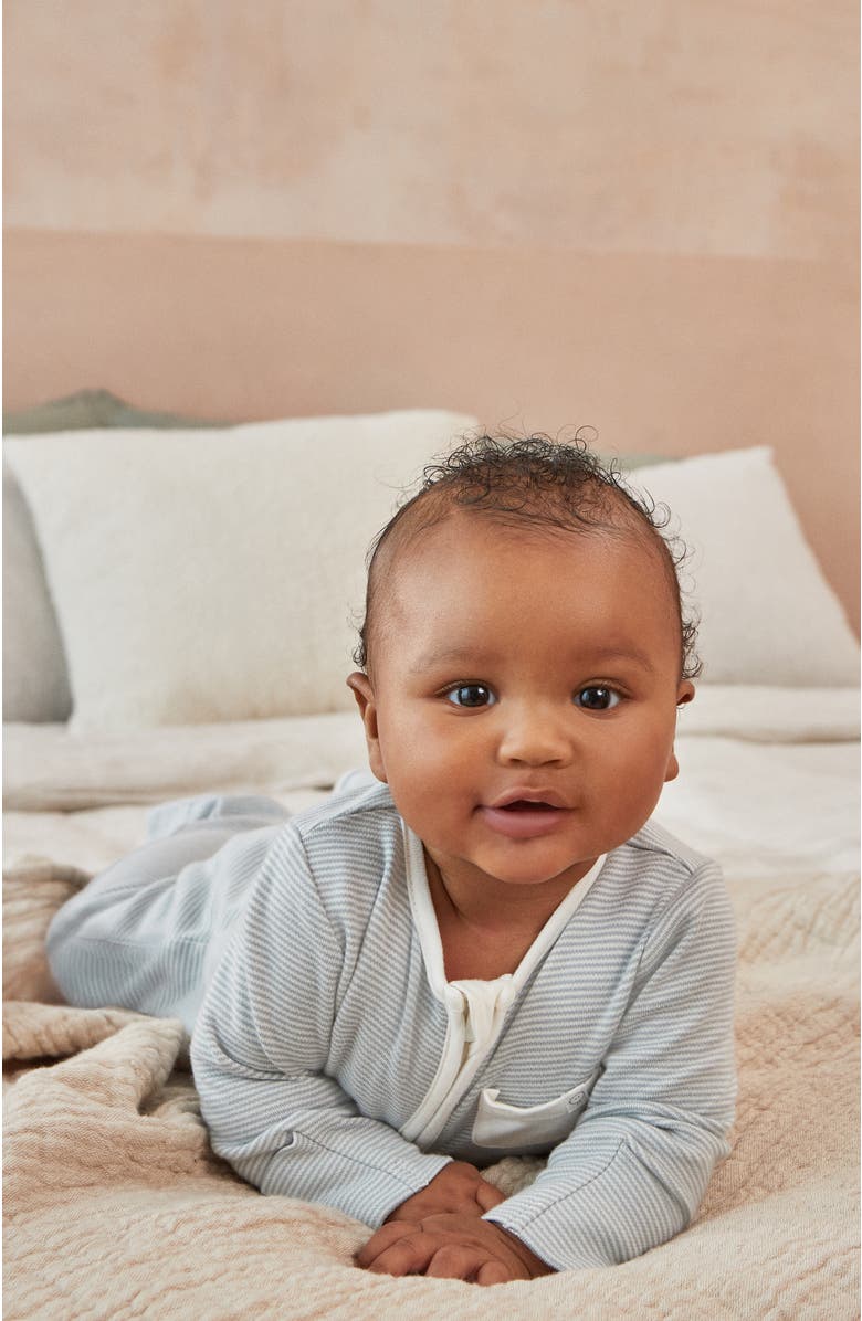 MORI Two Way Zip-Up Sleepsuit, Alternate, color, Blue Stripe