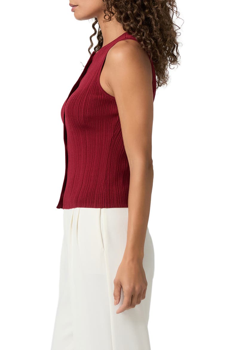 Leira Button Front Sweater Tank, Alternate, color, CRANBERRY