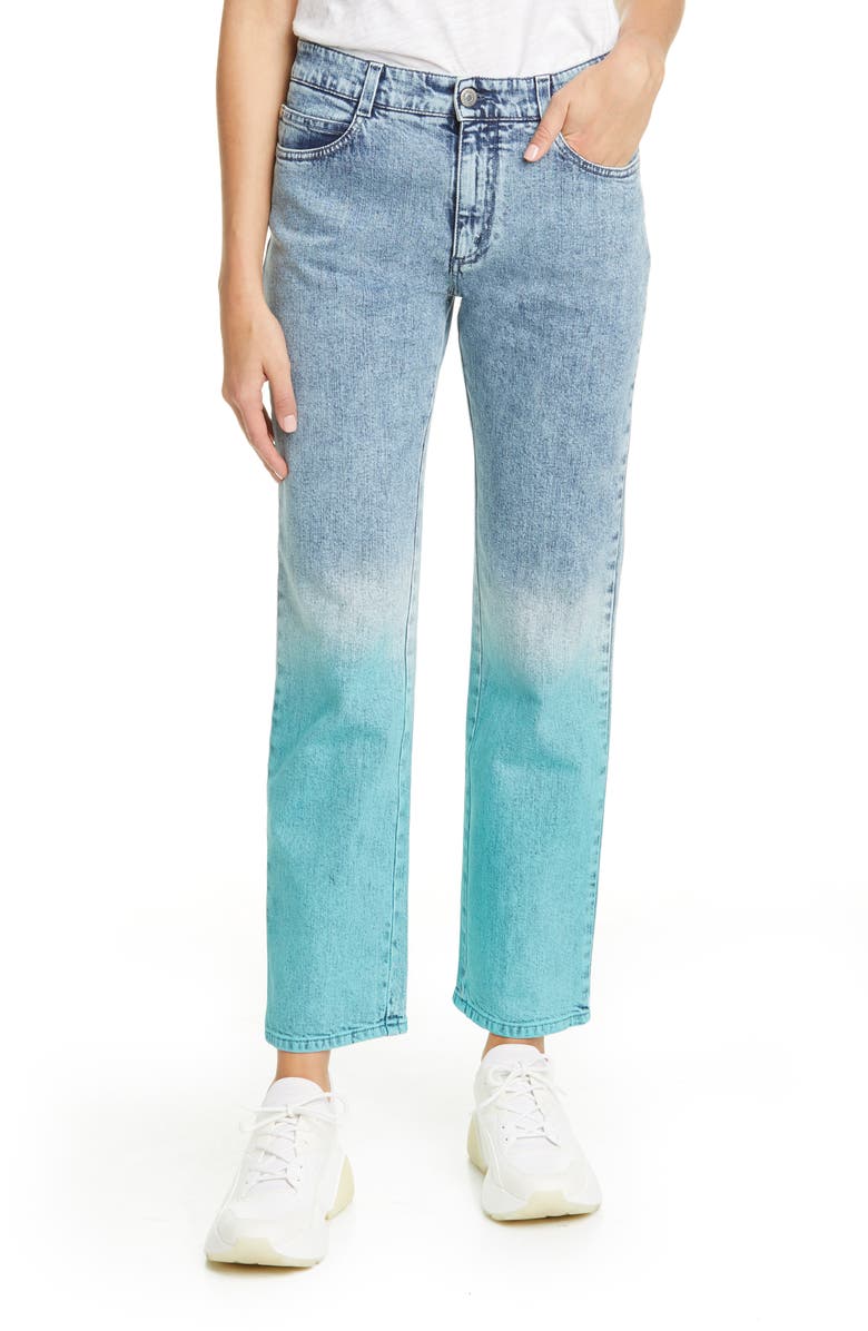 Stella McCartney The Straight Dip Dye Boyfriend Jeans, Main, color, 