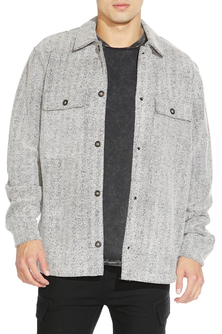 Relaxed Fit Knit Shirt Jacket, Main, color, HEATHER CHARCOAL