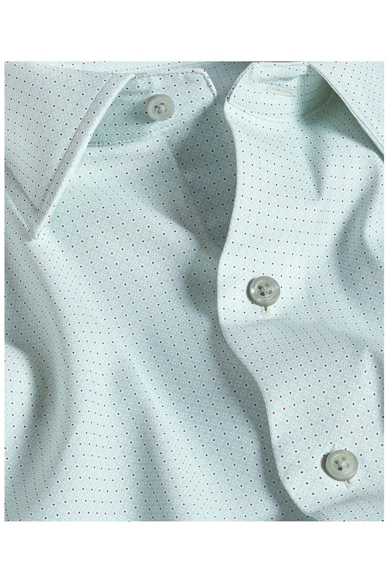 Micro Print Performance Sport Shirt, Alternate, color, WHITE MULTI