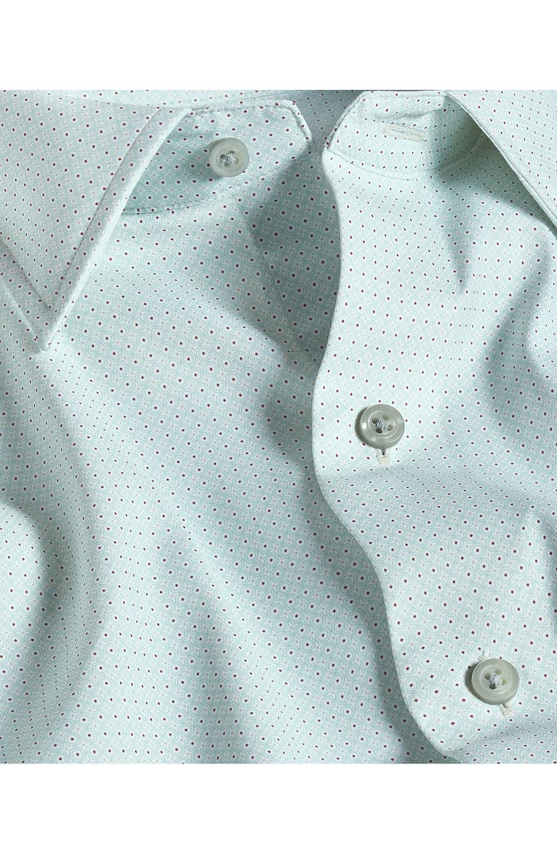 David Donahue Micro Print Performance Sport Shirt, Alternate, color, White Multi