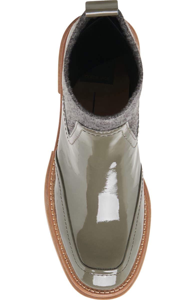 Dolce Vita Saline H2O Waterproof Platform Bootie, Alternate, color, Dark Olive Patent Leather H2o