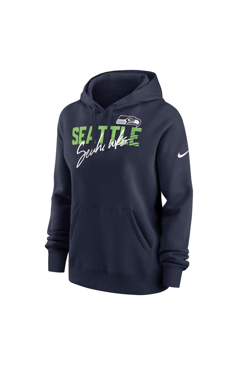 Nike Women's Nike College Navy Seattle Seahawks Wordmark Club Fleece Pullover Hoodie, Alternate, color, 
