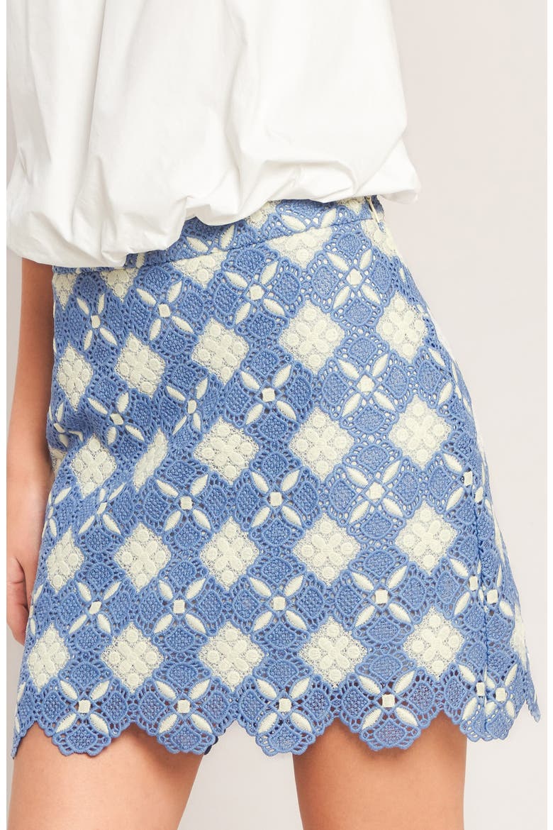 Lace Miniskirt, Alternate, color, BLUE