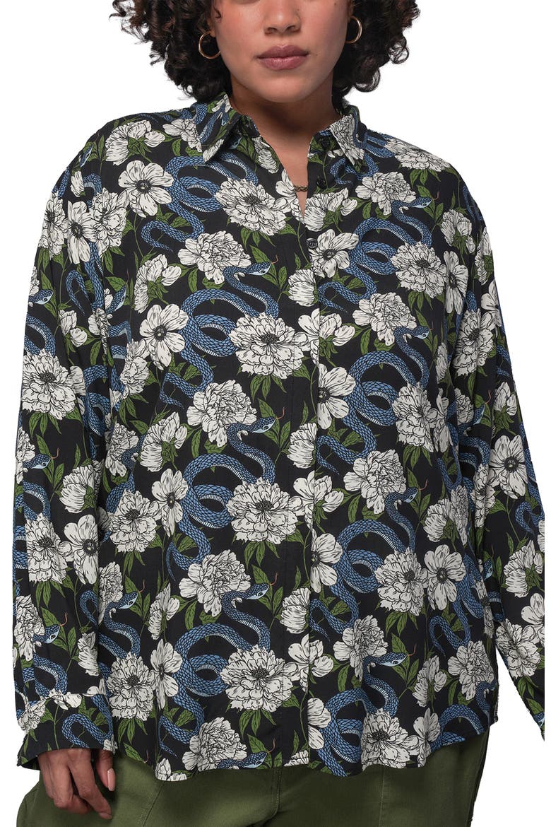 The Empower Long Sleeve Button Up, Alternate, color, GARDEN SNAKE OAT