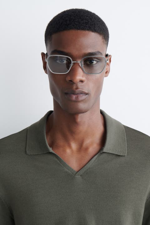 Wire-Frame Rectangle Sunglasses