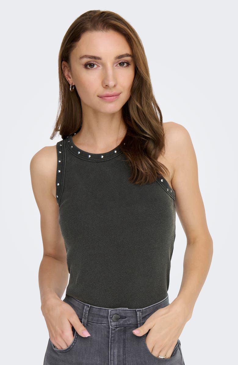 Only Fanja Sleeveless Top, Alternate, color, Black Detail Metal Binding