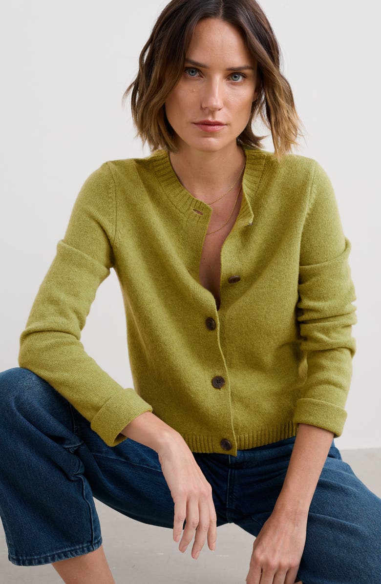 Seasalt Cornwall Tern Tide Merino Wool Blend Cardigan, Alternate, color, Knit Melange Moss