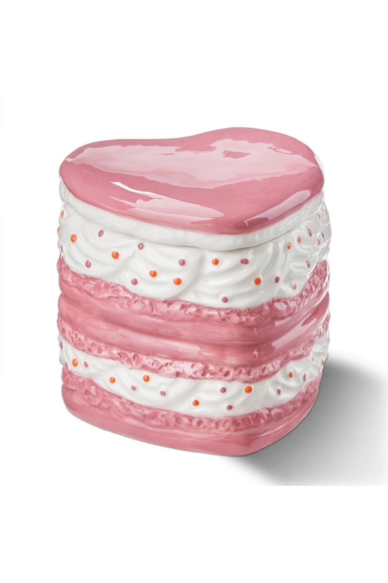 Heart Macaron Scented Candle Multi Ceramic 3.5x3.12x3.5 in, Main, color, Multicolored