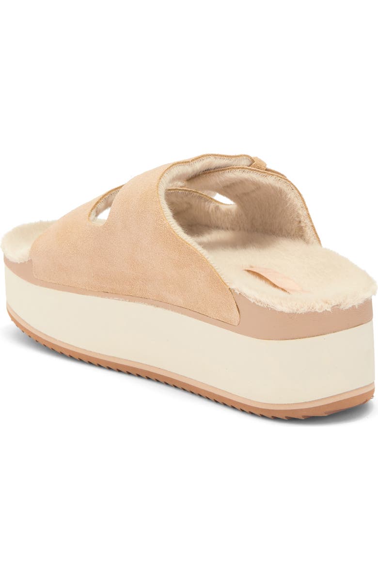 Reef Ojai Ciara Faux Shearling Lined Platform Slide Sandal, Alternate, color,