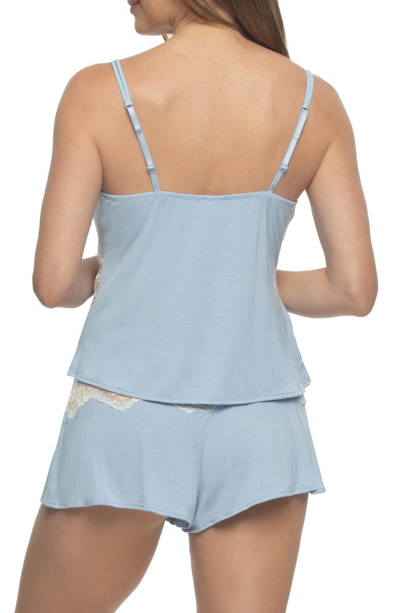 Black Bow Myrna Lace Trim Shorts Pajamas, Alternate, color, 