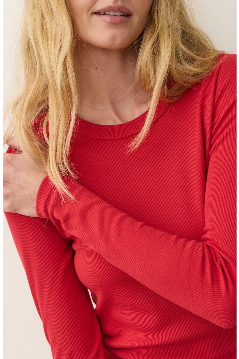 Lexi Sun-In Rib Long Sleeve T-Shirt, Alternate, color, CHERRY RED