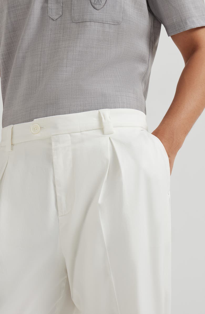 Brunello Cucinelli Comfort gabardine trousers, Alternate, color, Snow