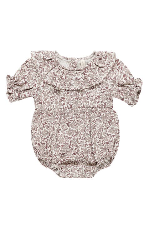 Smocked Ruffle Romper-Ditsy | Quincy Mae