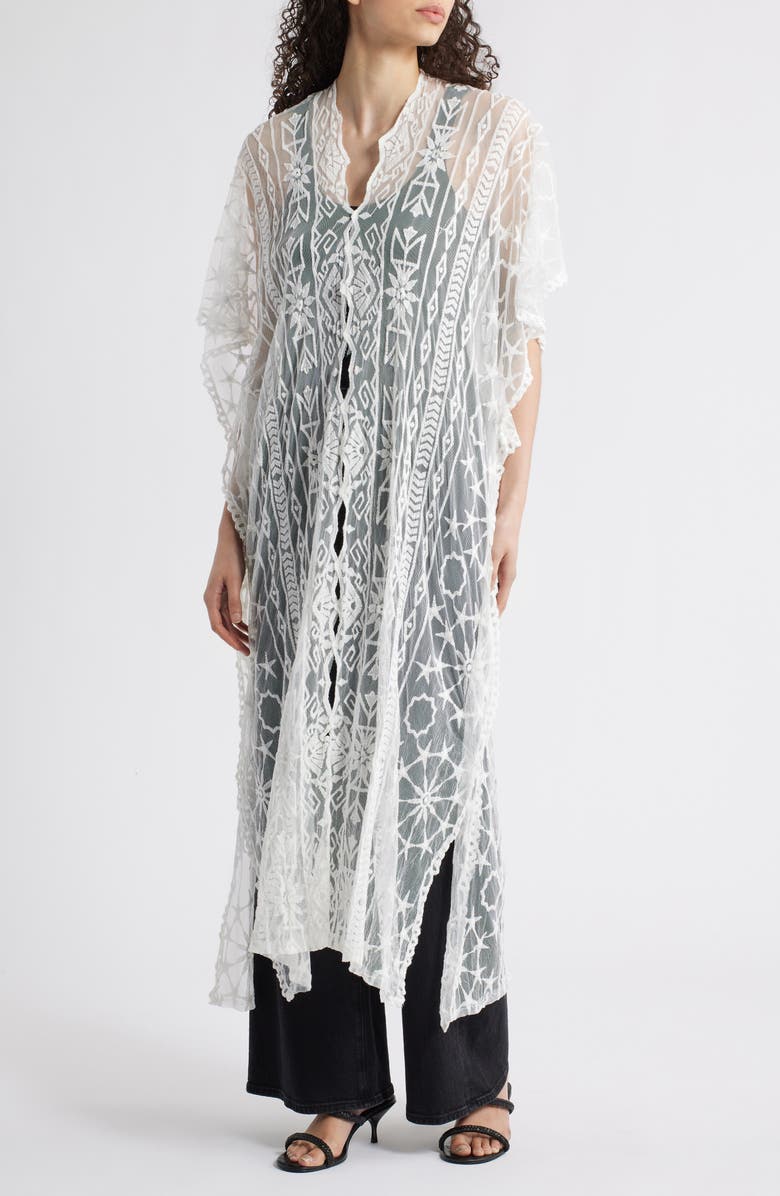 NIKKI LUND Augustina Sheer Caftan, Main, color, Ivory