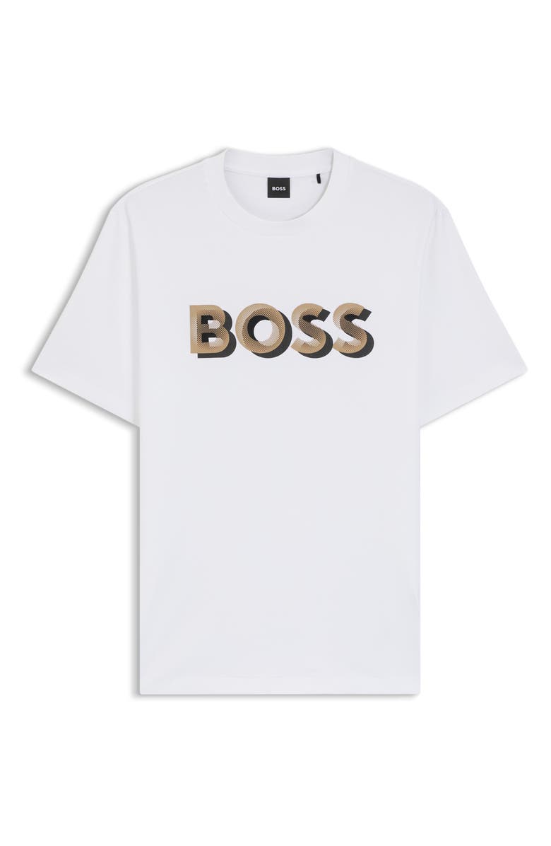 BOSS Thompson Cotton Logo Graphic T-Shirt, Alternate, color, White