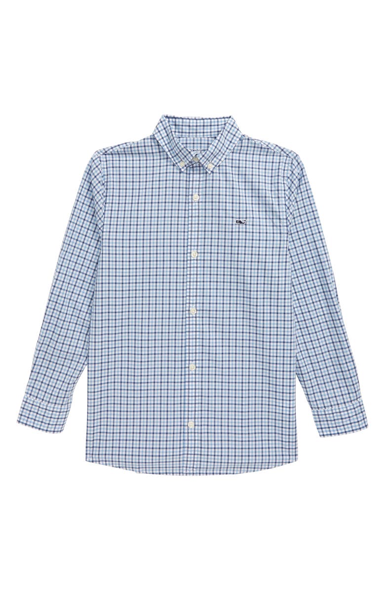 vineyard vines Amelia Gingham Whale Shirt, Main, color, 