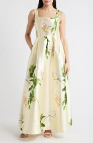 Julia Jordan Floral Mikado Fit & Flare Gown