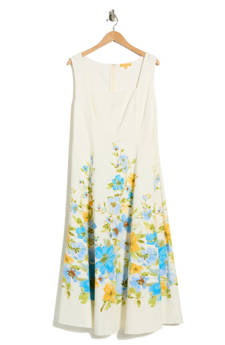 FLYING TOMATO Floral Print Midi Dress, Main, color, Off White