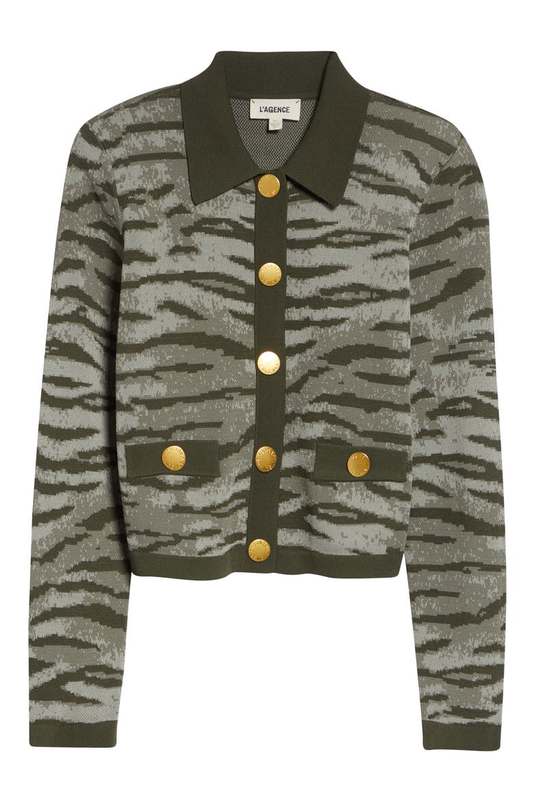 Osiris Jacquard Knit Cardi, Alternate, color, STONE GREY WILD CAT