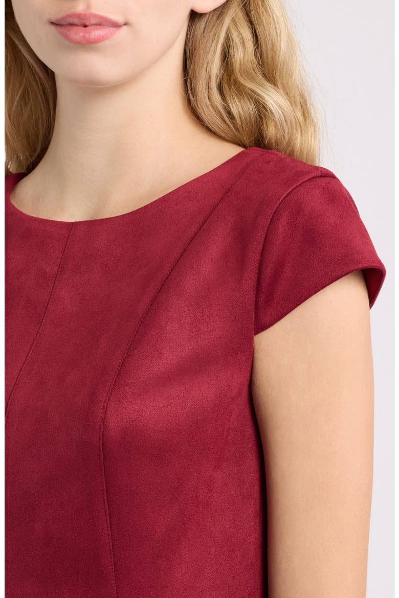 Heritage Sueded Scuba Knit Dress, Alternate, color, NEW BURGANDY
