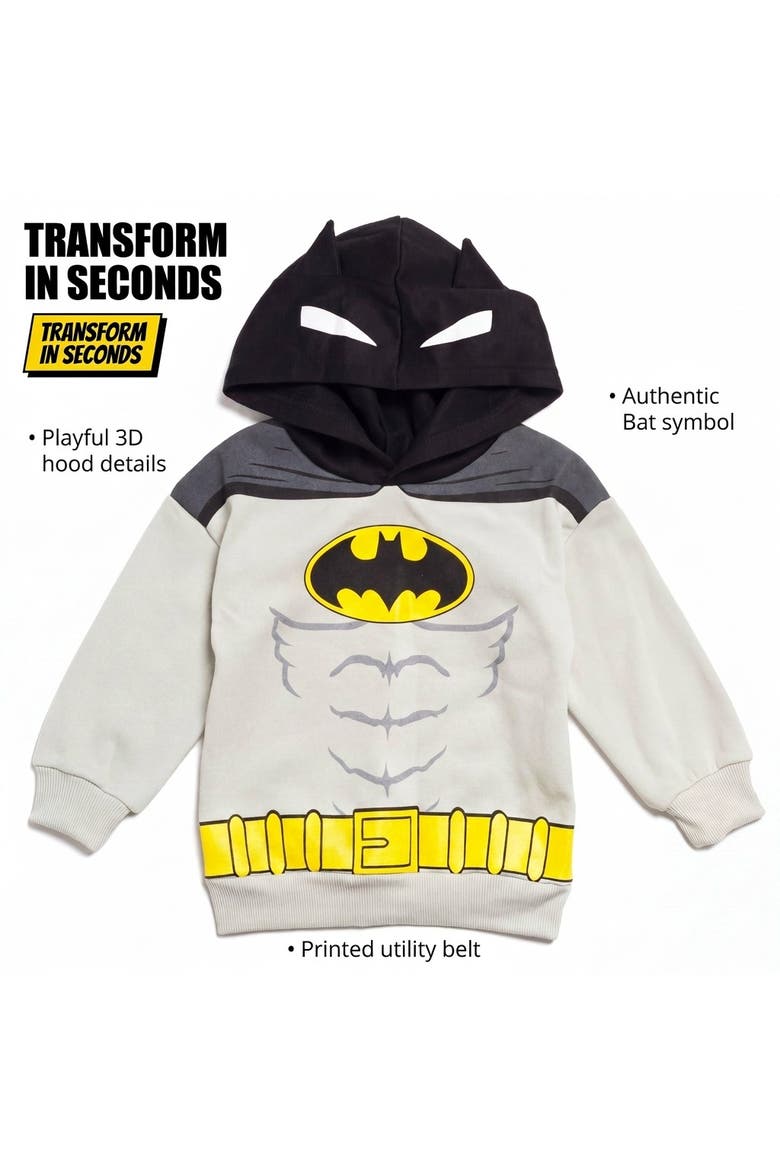 Justice League Batman Fleece Hoodie and Pants Set, Alternate, color, Batman Grey Black