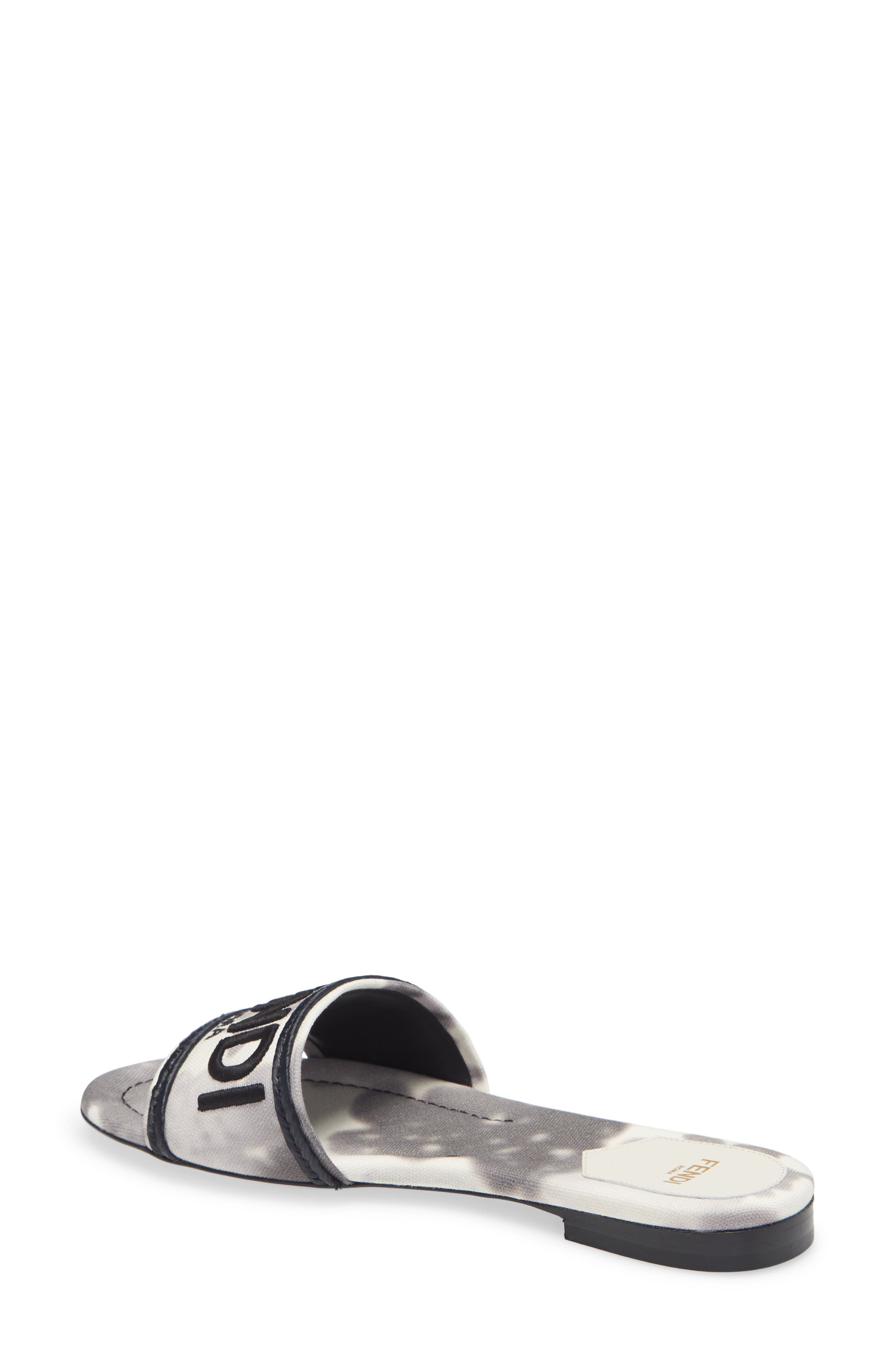 Hortensia Floral Print Logo Sandal, Alternate, color, BIANCO