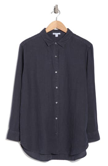 JAMES PERSE JAMES PERSE LIGHTWEIGHT LINEN BUTTON-UP SHIRT