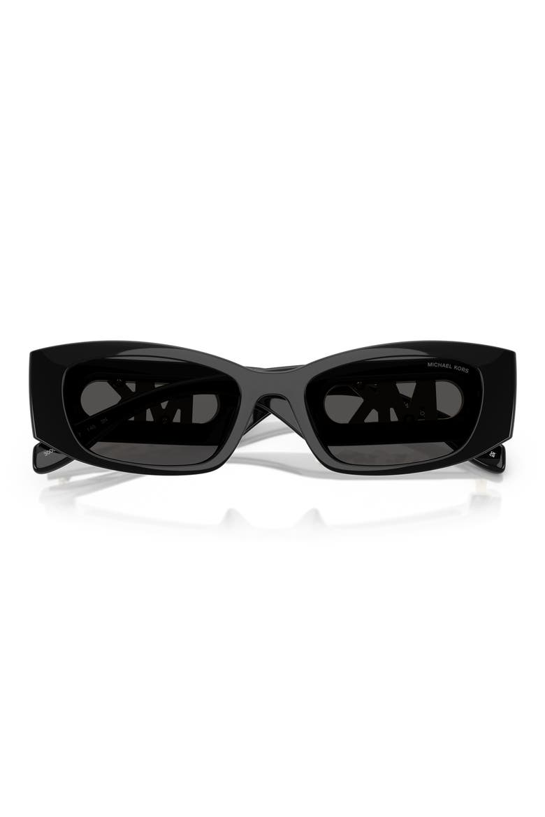 52mm Rectangular Sunglasses, Alternate, color, BLACK / DARK GREY SOLID
