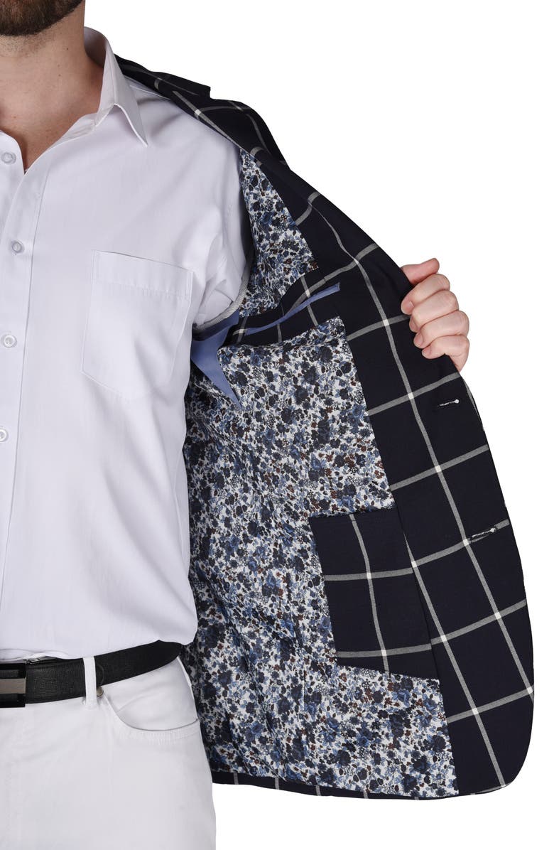 SAVILE ROW CO Windowpane Sport Coat, Alternate, color, Navy