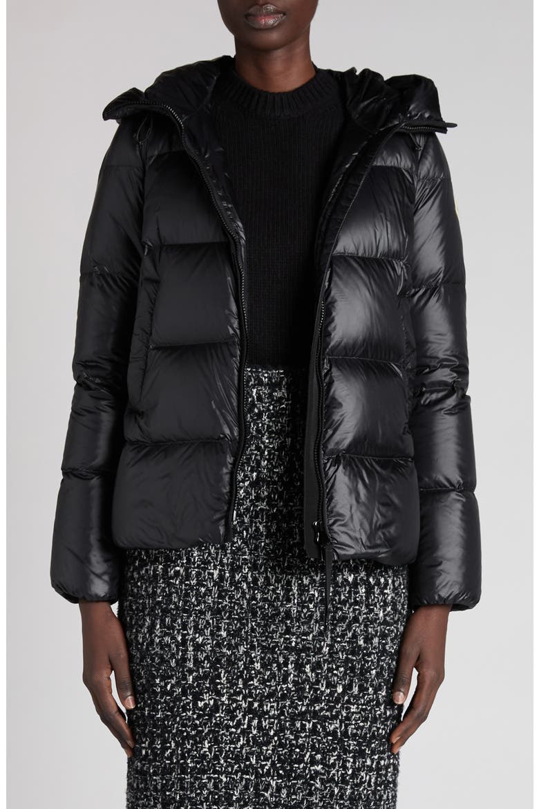 Serittes Down Hooded Jacket, Main, color, BLACK