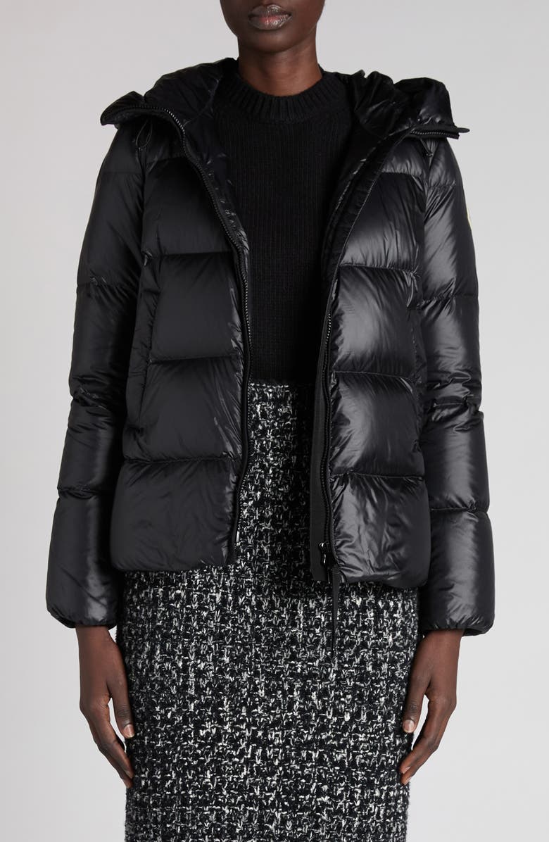 Moncler Serittes Down Hooded Jacket, Main, color, Black
