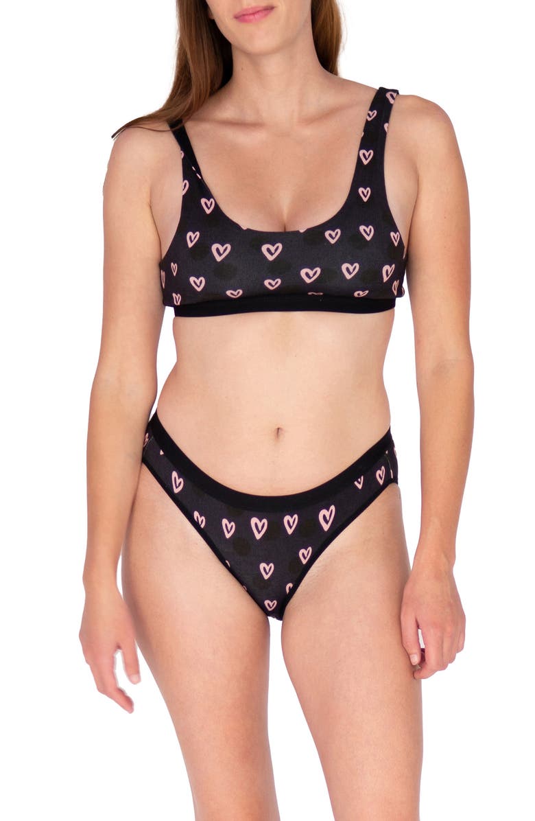 WARRIORS AND SCHOLARS Hearts Bralette & Bikini Brief Set, Main, color, 