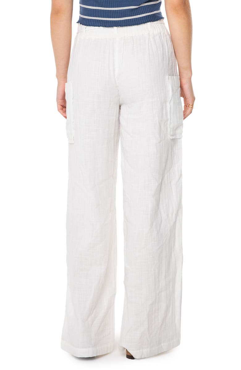 Roxy Sea Goldie Wide Leg Cotton Pants, Alternate, color, Snow White Solid