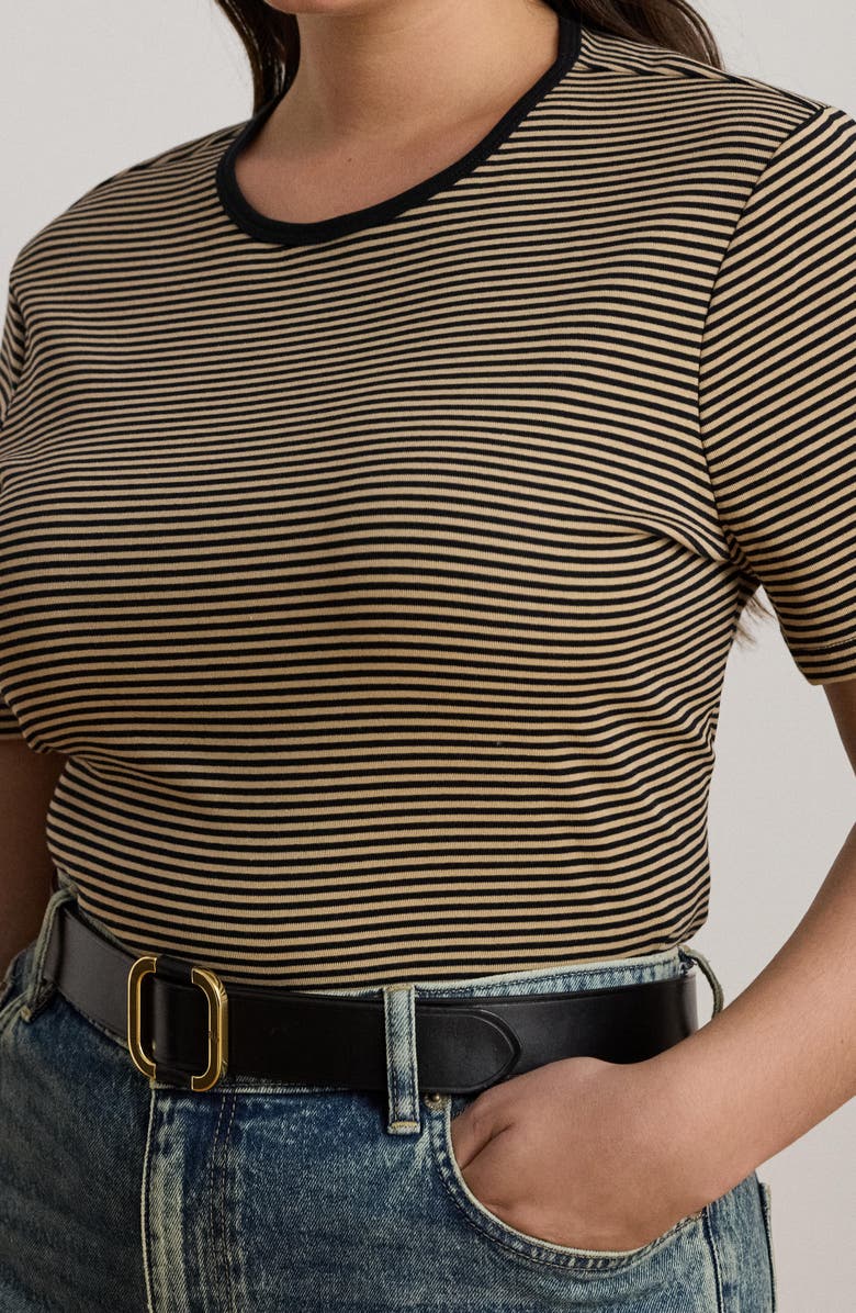 Lauren Ralph Lauren Stripe Cotton Ringer T-Shirt, Alternate, color, 