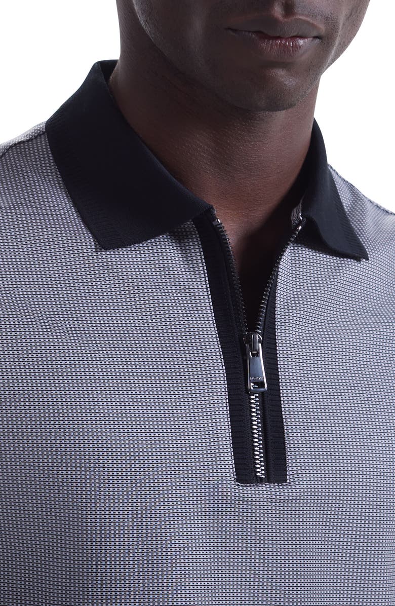 Bugatchi Quarter Zip Polo, Alternate, color, Black