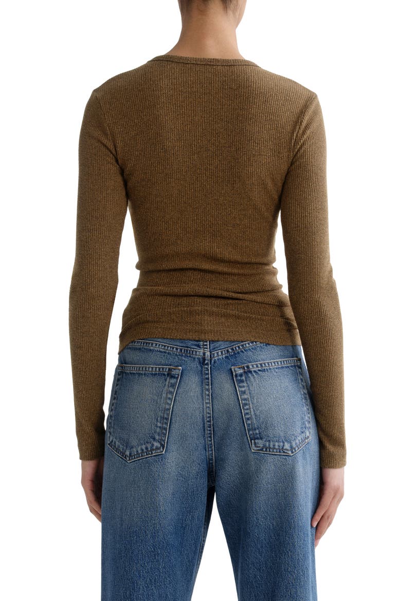 Delphi Slim Fit Ribbed T-Shirt, Alternate, color, BREW MUSTARD HEATHER