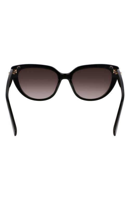 Longchamp Le Pliage 53mm Gradient Cat Eye Sunglasses In Black